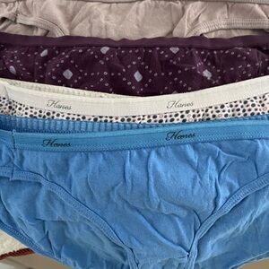 Hanes Women's Panties - Blue, White, Purple, Tan